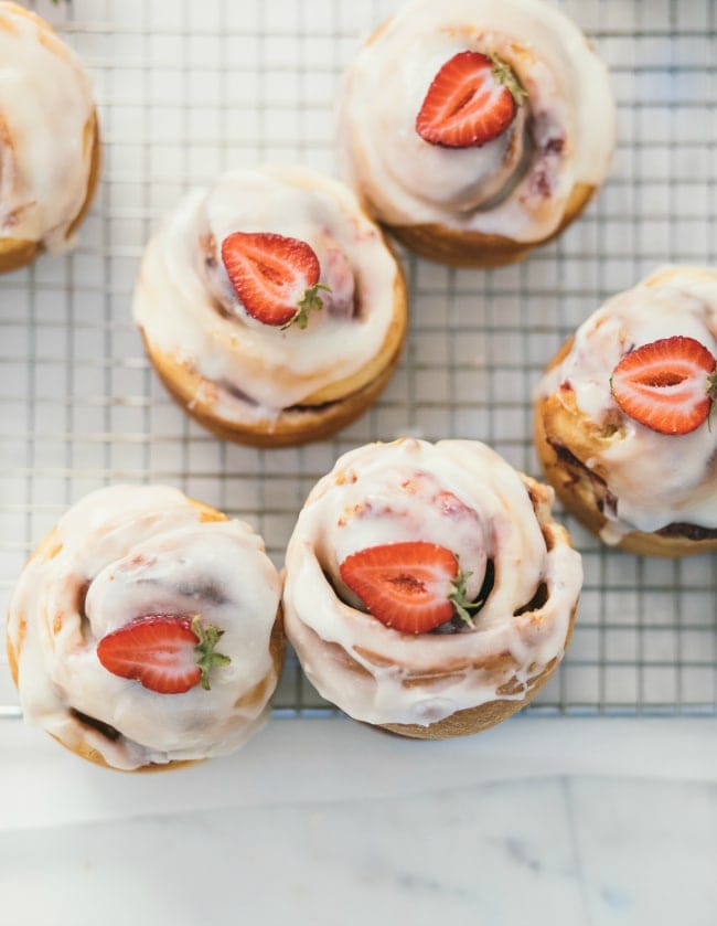 strawberries and cream brioche buns