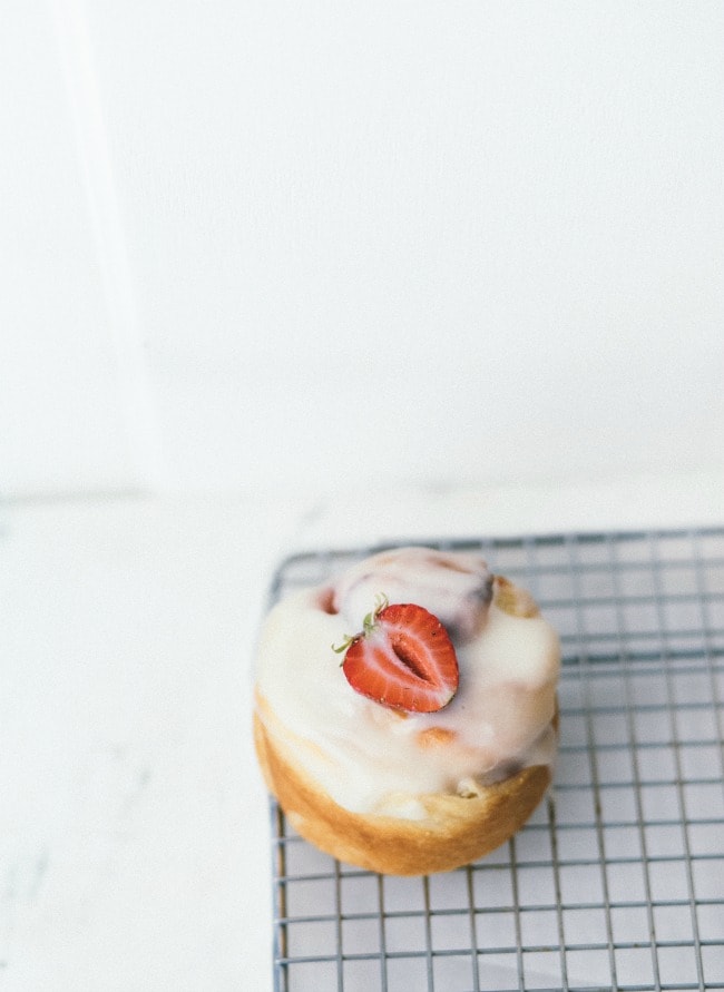 strawberries and cream brioche buns