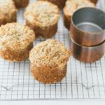 banana poppyseed muffins with hazelnut streusel