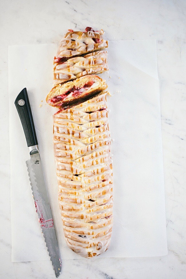 Cranberries and Cream Danish Braid | Sarah Kieffer | The Vanilla Bean Blog