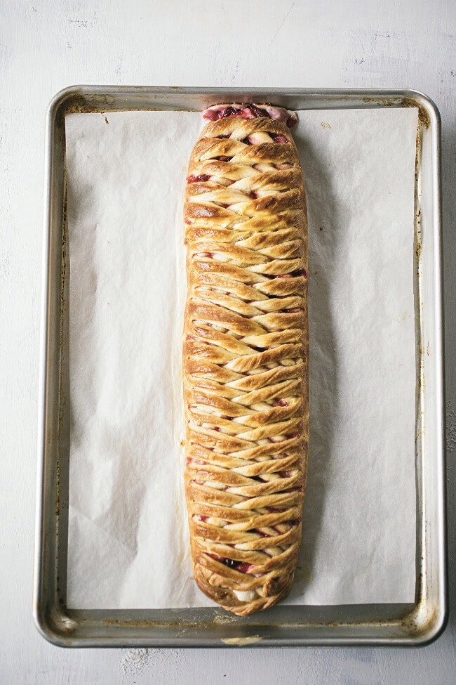 Cranberries and Cream Danish Braid | Sarah Kieffer | The Vanilla Bean Blog