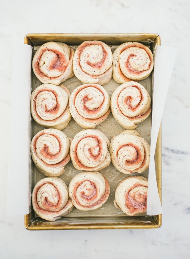 Strawberry Poppyseed Swirl Buns