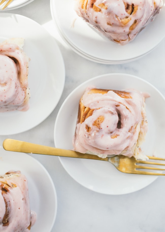 Strawberry Poppyseed Swirl Buns