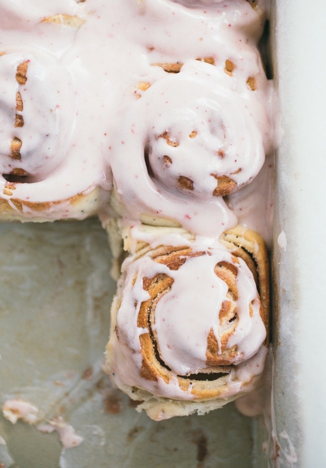 Strawberry Poppyseed Swirl Buns