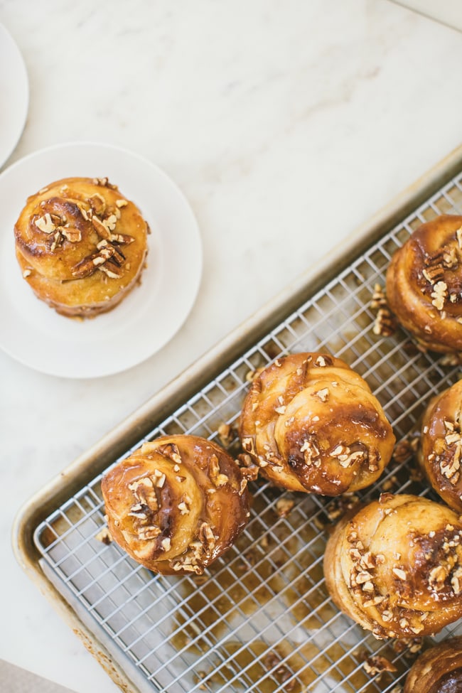 peach caramel rolls