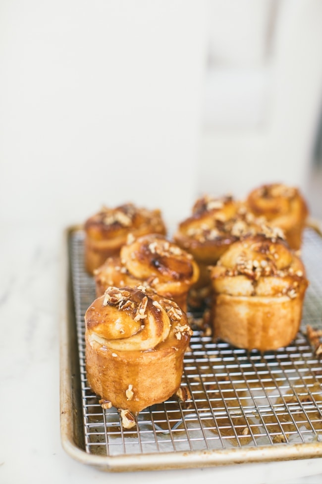 peach caramel rolls