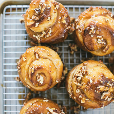 Peach Caramel Sticky Buns The Vanilla Bean Blog