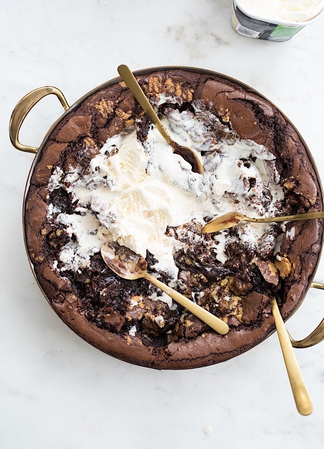 Brownie Butter Chocolate Cookie Brownie Skillet