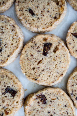 Fig + Orange Sables on parchment paper