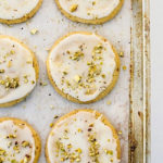 Olive Oil Sugar Cookies with Pistachios and Lemon Glaze