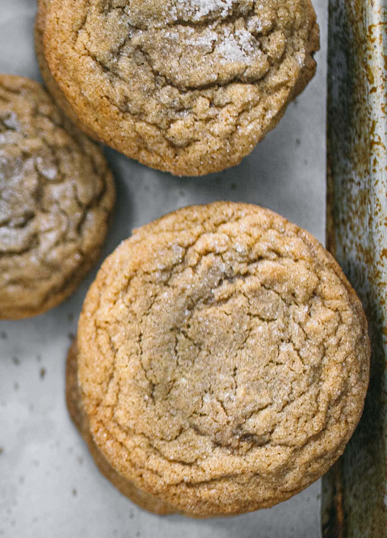 brown sugar cookies on parchment paper