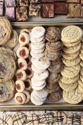 holiday cookies in a gift box