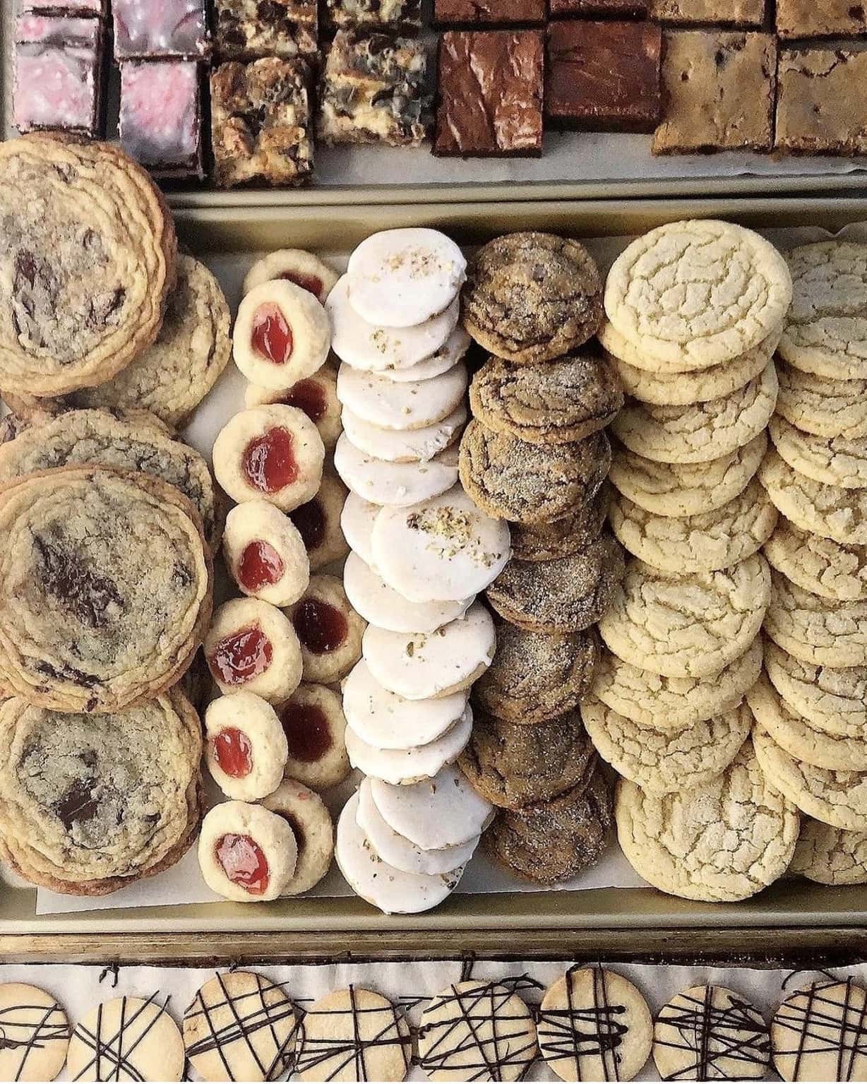 holiday cookies in a gift box