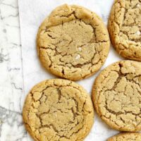 peanut butter cookies on white parchment