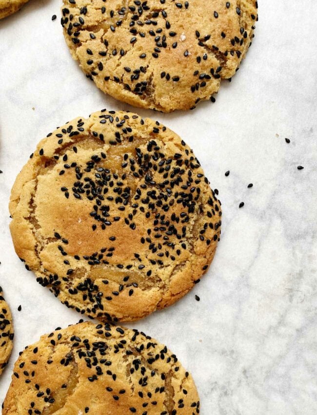 Chewy Brown Sugar Toasted Sesame Cookies