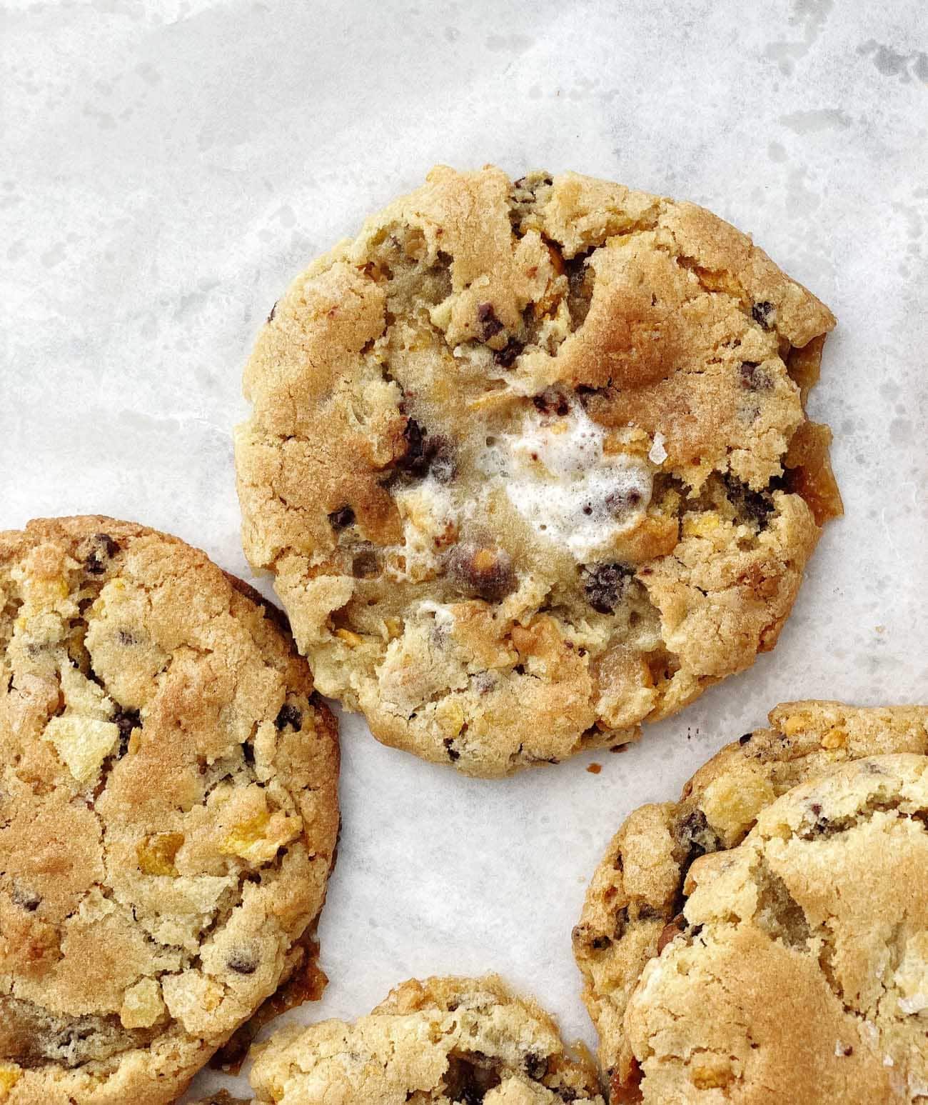 seven layer bar cookies on parchment paper