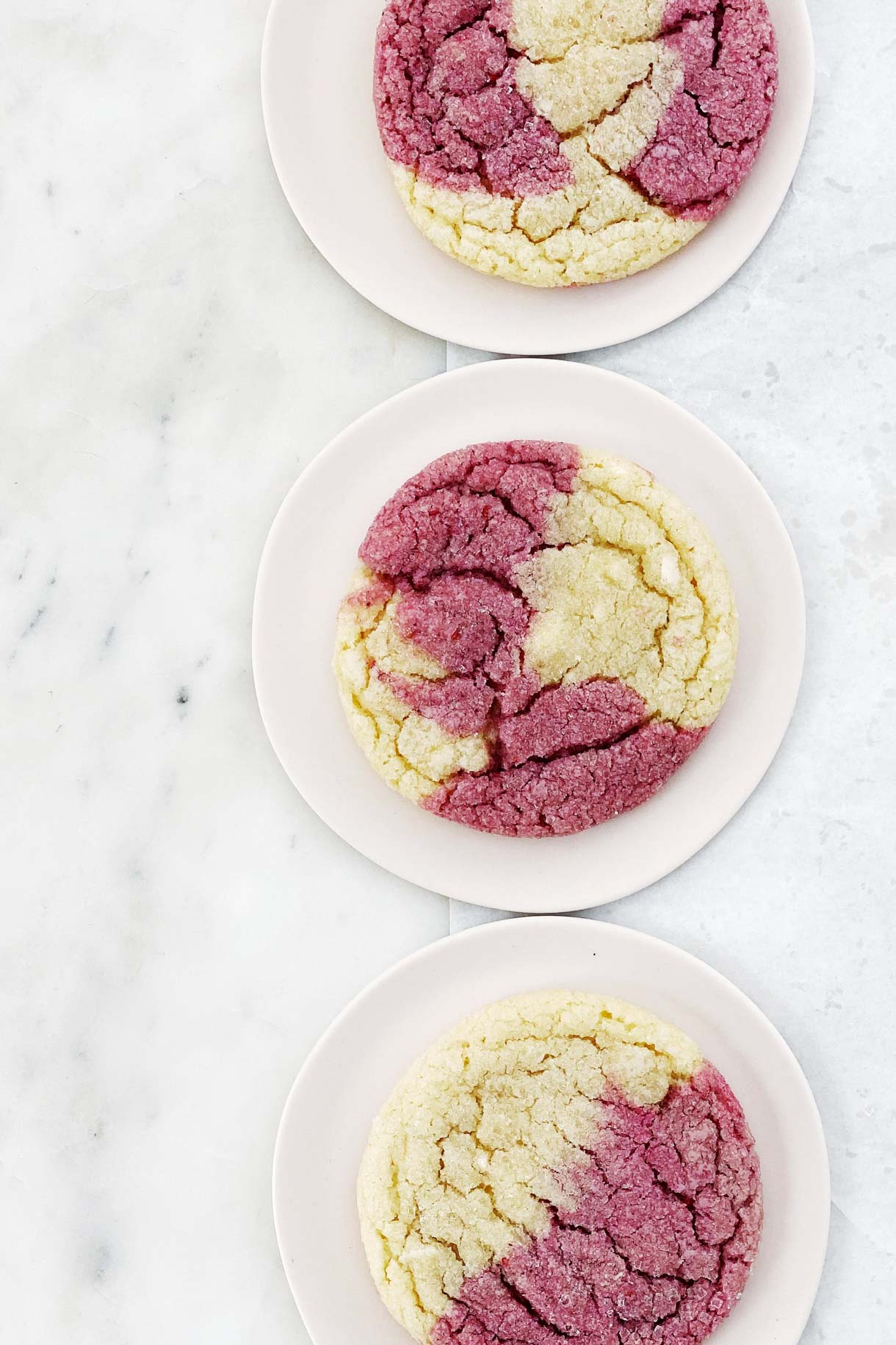 white chocolate raspberry cookies on plates