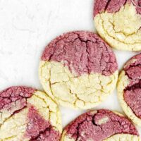 white chocolate raspberry cookies on white backround