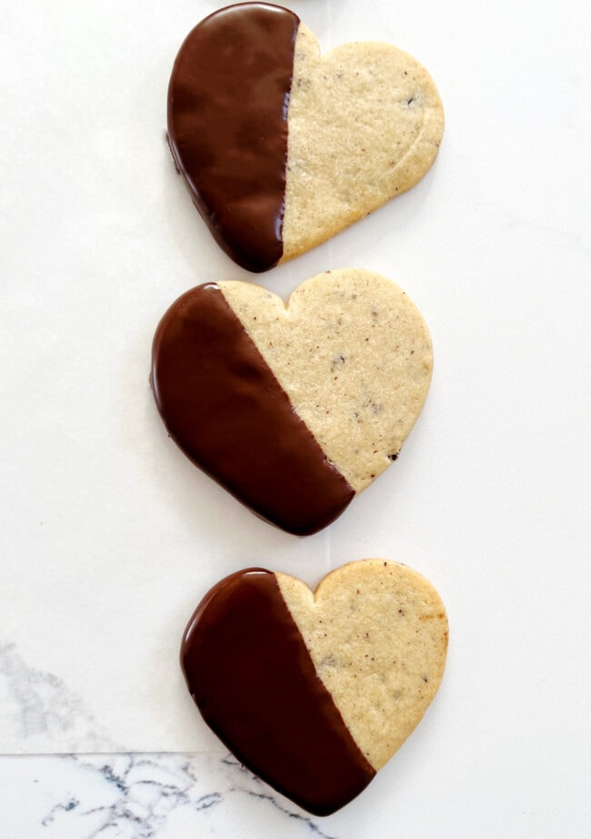 Chocolate Dipped Cacao Nib Cookies