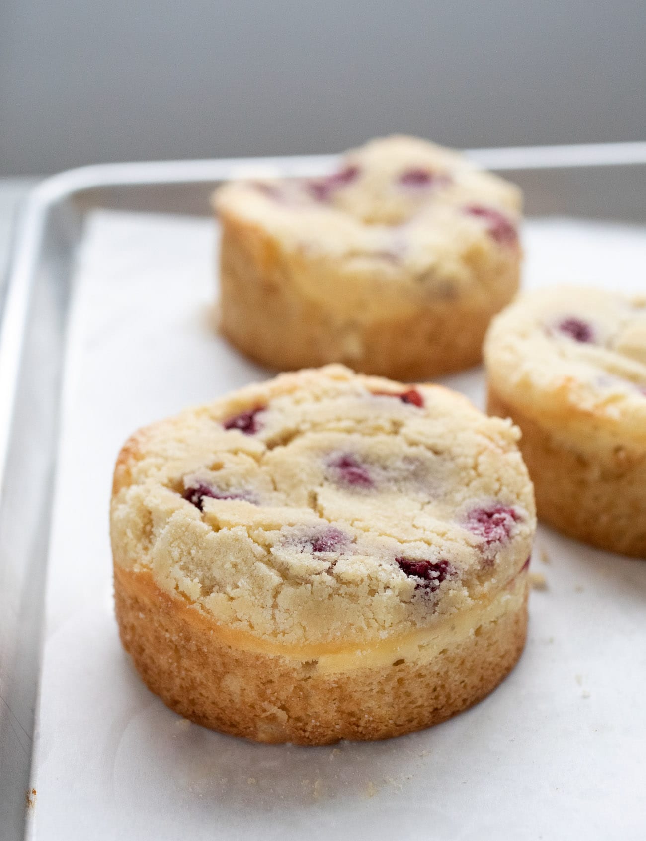 coffee cakes on baking sheet