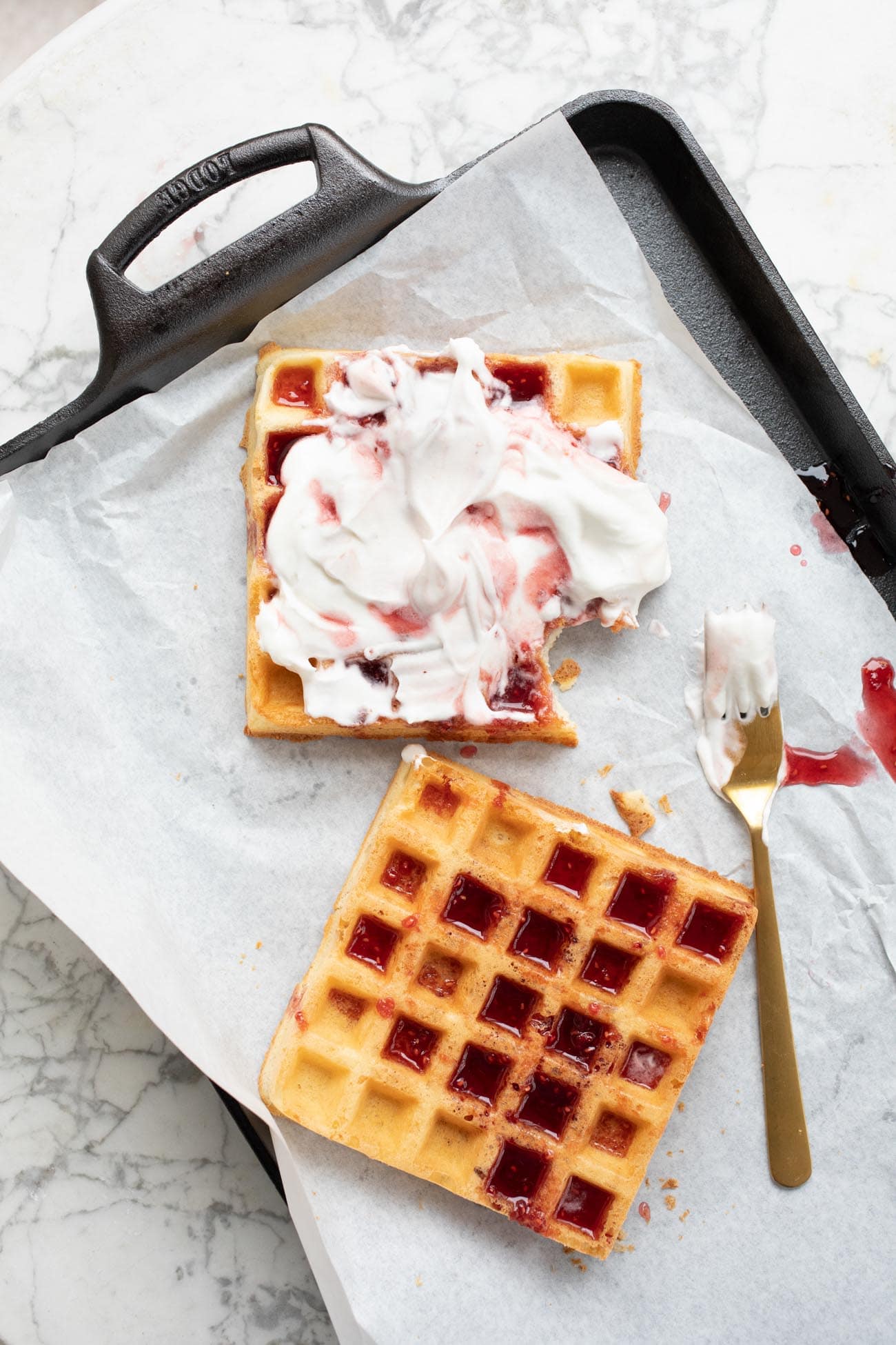 waffles on a pan