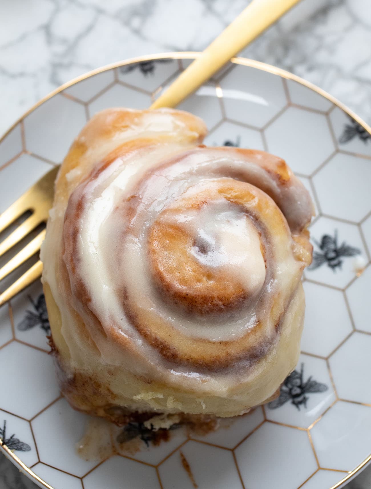 buttermilk cinnamon roll on plate