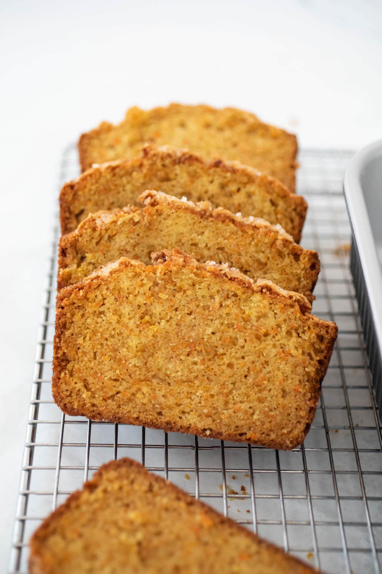 carrot bread on wire cooling rack