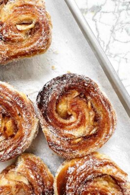 apple morning buns on parchment paper