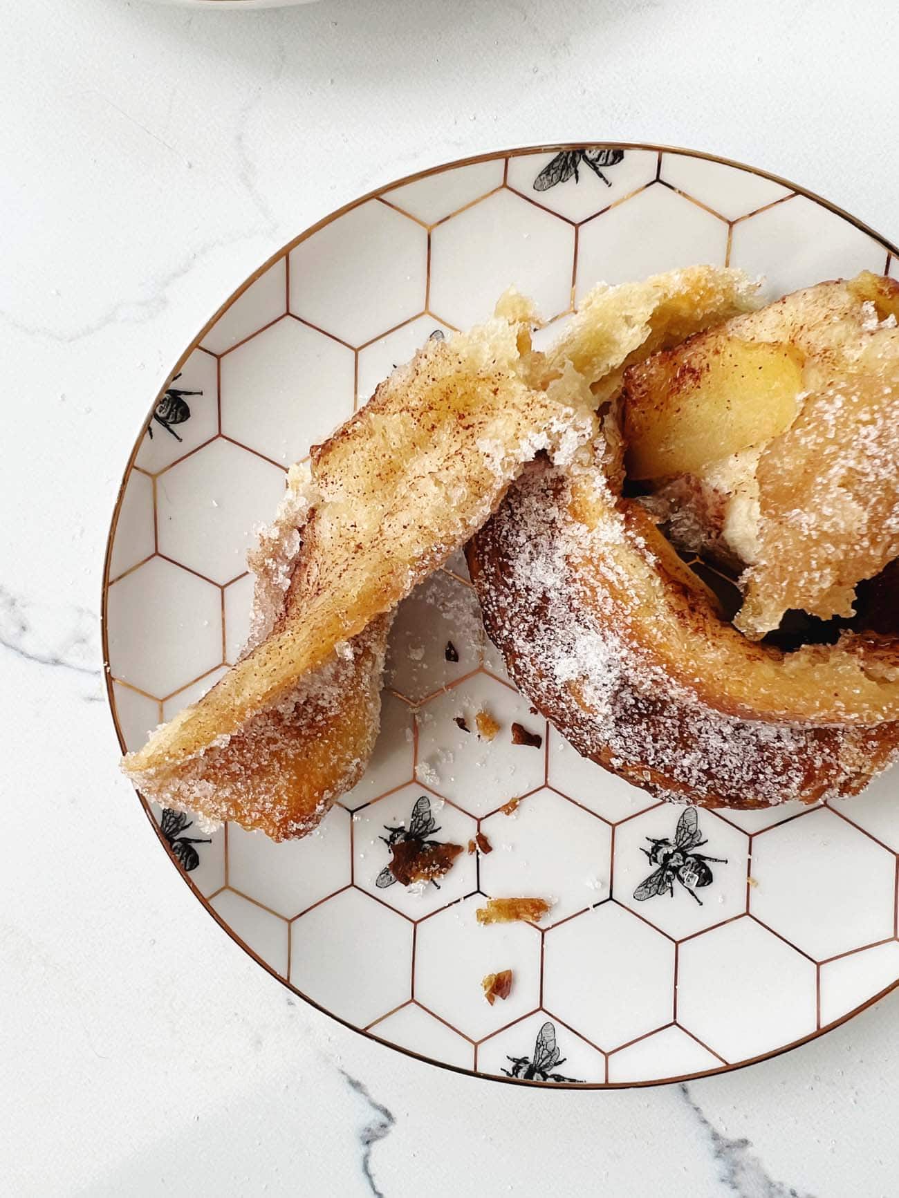 apple morning buns on white plate