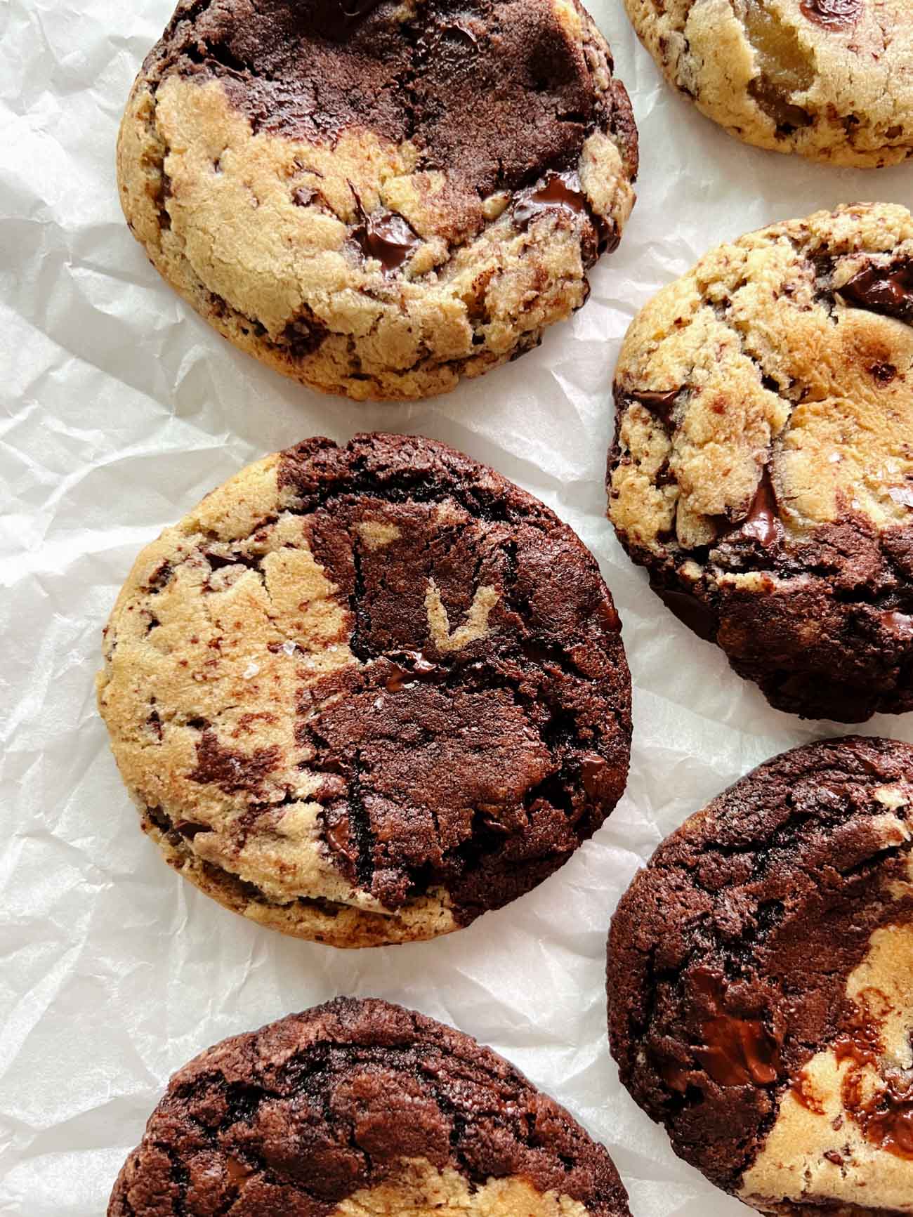 baked cookies on parchment paper