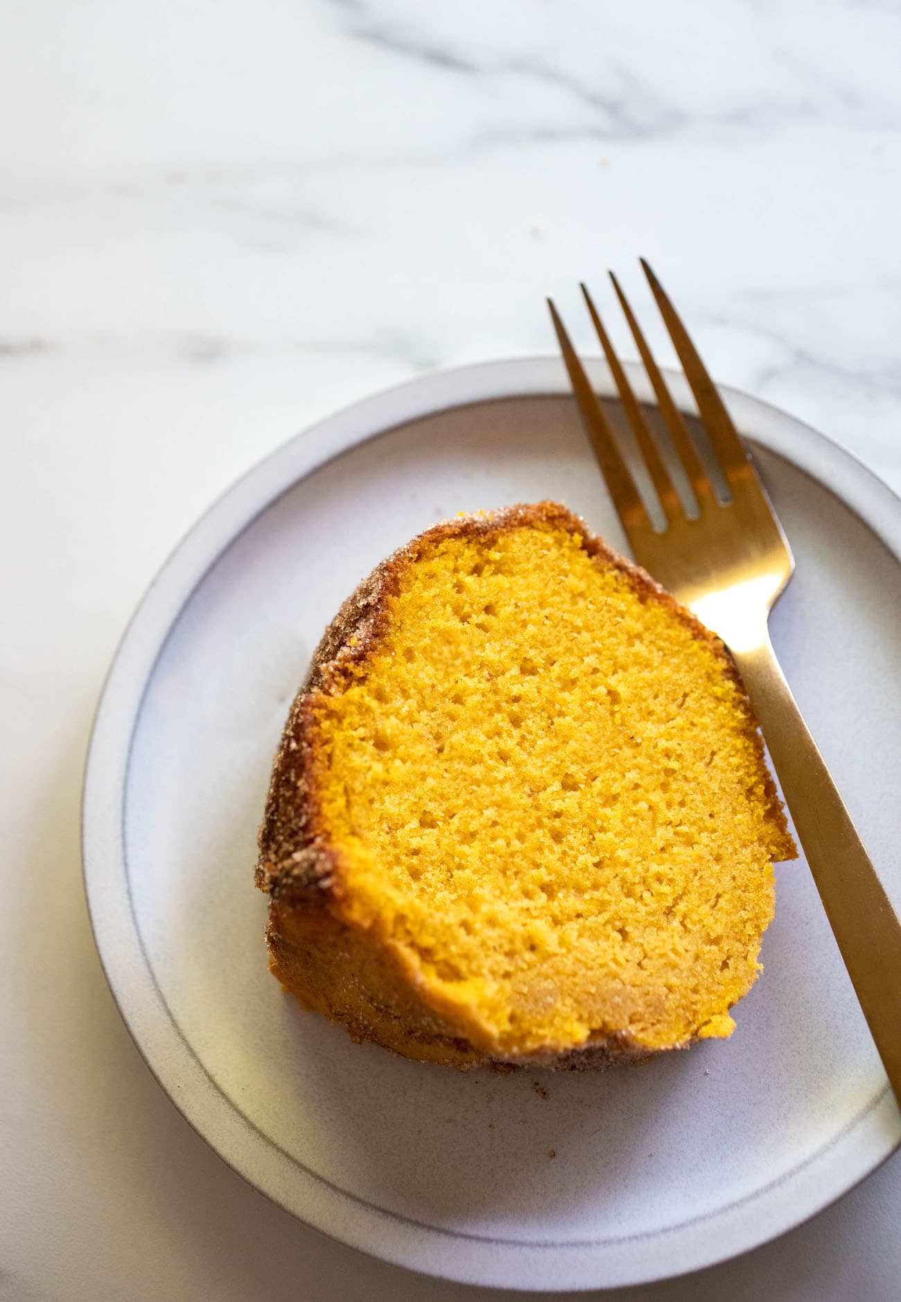 pumpkin bundt cake on plate