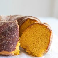 pumpkin bundt cake, sliced