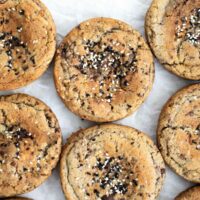 sesame rye breakfast cookies on parchment paper