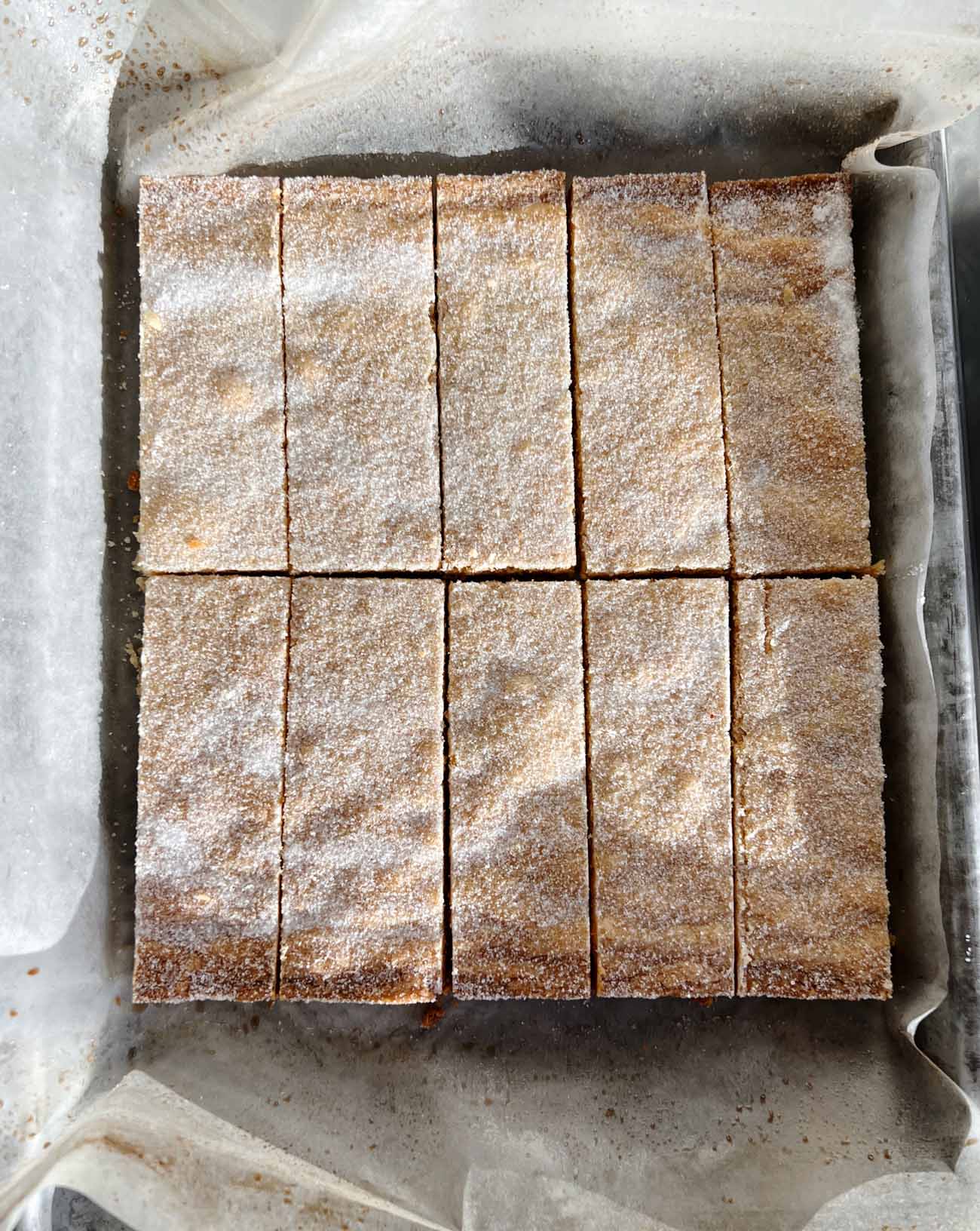 shortbread biscuits in a pan