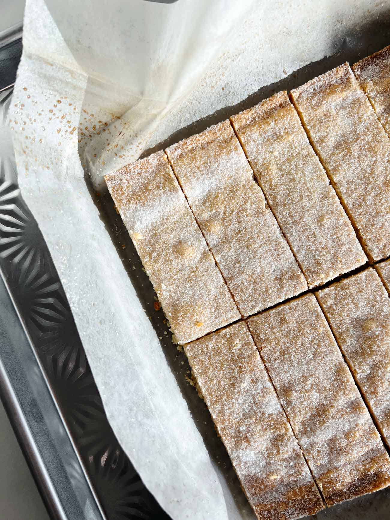 shortbread cookies in a pan