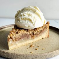 pear tart on plate