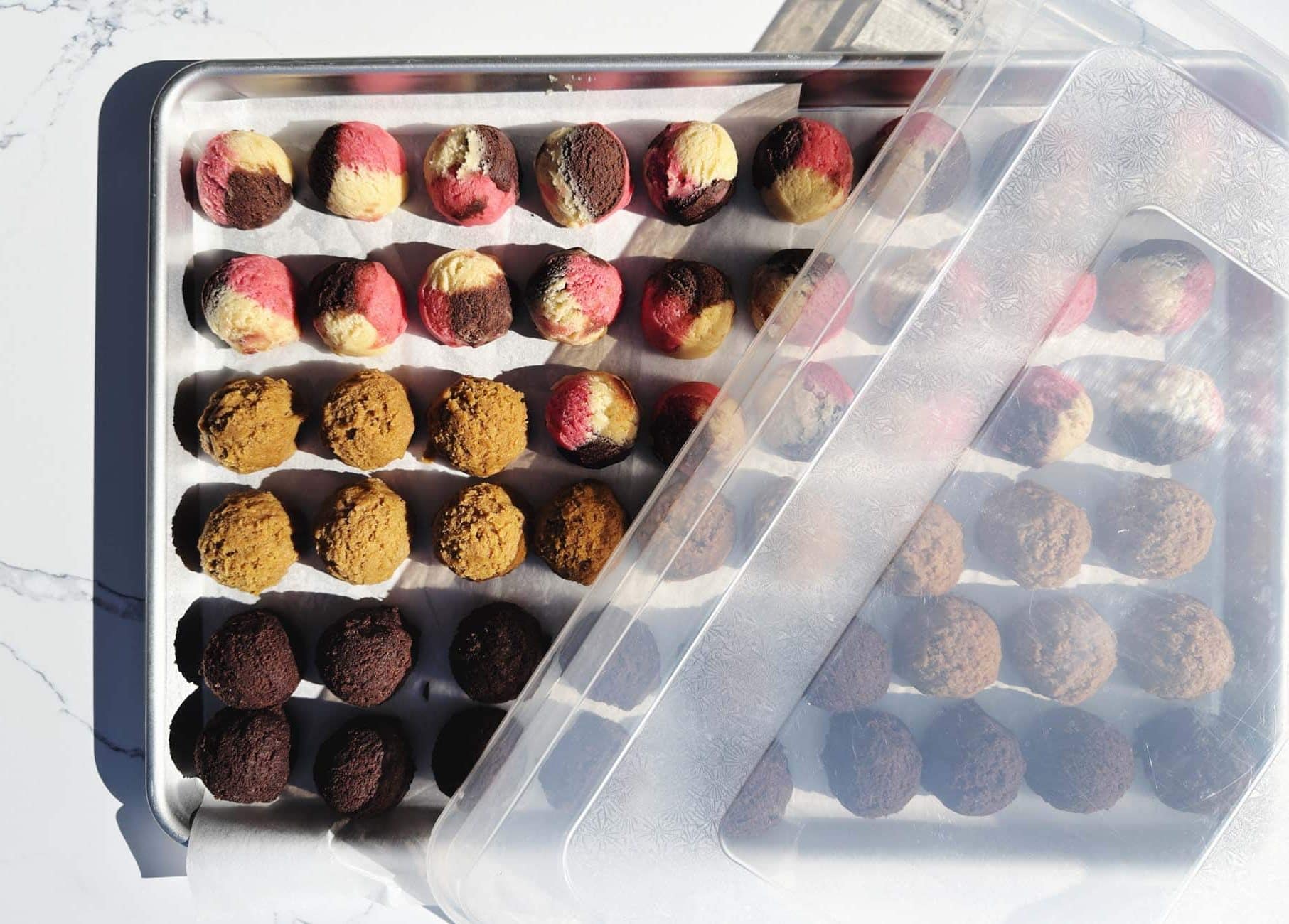 freezing cookie dough on sheet pan