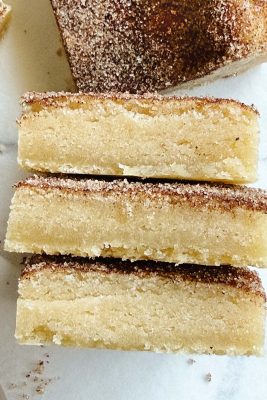 snickerdoodle bars on parchment