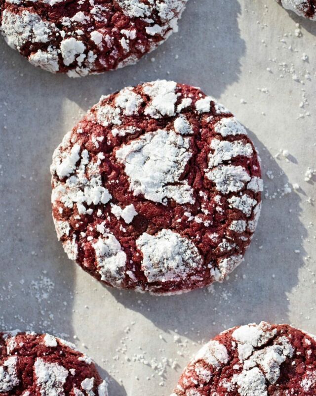 ❄️ Day 22 of 24; Red Velvet Crinkle Cookies! This recipe comes from my cookbook, #BakingForTheHolidays and I posted it for you on the blog tonight. I love their burgundy hue and chocolatey, fudgy center with a hint of vanilla to keep them classically red velvet. They’re great for holiday cookie plates (and Valentine’s Day!). Link to the RECIPE in my profile.

I will be on @cherrybombe’s Radio’s new mini series She’s My Cherry Pie, hosted by Jessie Sheenan, the episode drops on Christmas Eve. I’ll be talking about these Red Velvet Crinkle Cookies, my Holiday Cut-Out Cookies, and cookie baking in general. Tune in if you can!

_________________
#cookiebaking #crinklecookies #redvelvetcookies #holidaycookies #cookiebox