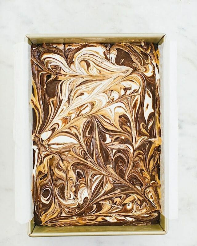 It keeps snowing, so I keep making brownies. Marshmallow Peanut Butter Swirl! Link to the *recipe* in my profile.